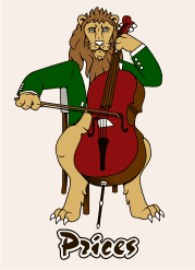 Lion Playing the Cello Prices
