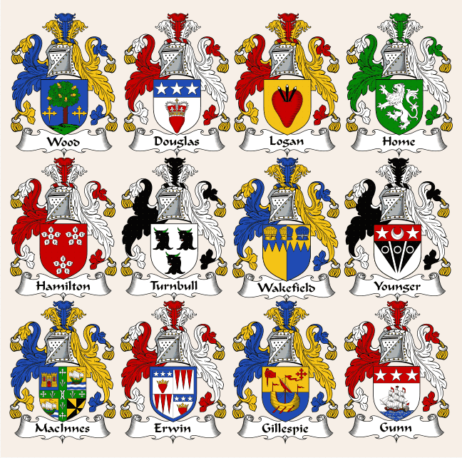 Armorial Gold Scottish Coats of Arms Samples
