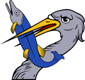 Heron Head Couped Fish in Beak