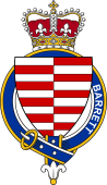 British Garter Coat of Arms for Barrett (Ireland)