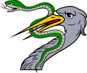 Heron Head Couped Serpent in Beak