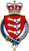 British Garter Coat of Arms for Armstrong (Ireland)