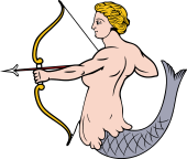 Mermaid Drawing Bow and Arrow
