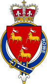 British Garter Coat of Arms for Rowe (England)