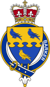 British Garter Coat of Arms for Barker (England)