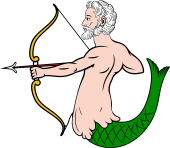 Merman Drawing Bow and Arrow