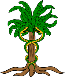 Palm Tree Serpents Entwined
