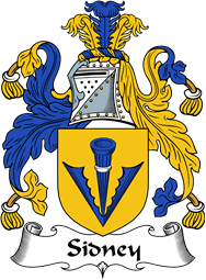 English Coat of Arms for the family Sidney or Sydney