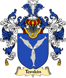 Welsh Family Coat of Arms (v.25) Tomkin (of Shocklach, Cheshire)