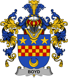 Irish Family Coat of Arms (v.25b) Boyd (of Danson)