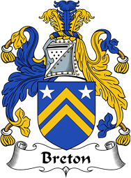 English Coat of Arms for the family Breton