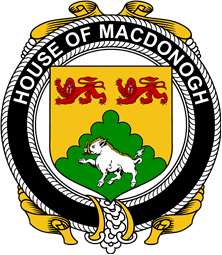 Irish Coat of Arms Badge for the MACDONOGH (Connacht) family