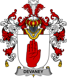 Irish Family Coat of Arms (v.25b) Devaney or O