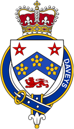 British Garter Coat of Arms for Daveys (England)