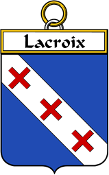 French Coat of Arms Badge for Lacroix (Croix de la)