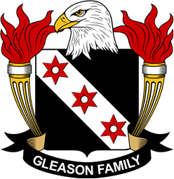 Coat of arms used by the Gleason family in the United States of America
