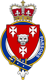 British Garter Coat of Arms for Parsons (England)