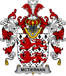 Irish Family Coat of Arms (v.25b) McTiernan or Kiernan