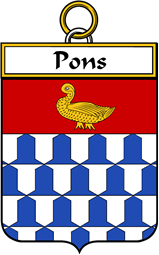 French Coat of Arms Badge for Pons