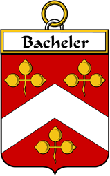French Coat of Arms Badge for Bacheler