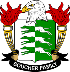 Coat of arms used by the Boucher family in the United States of America