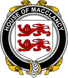 Irish Coat of Arms Badge for the MACCLANCY family