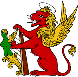 Lion of St Mark Holding Irish Harp