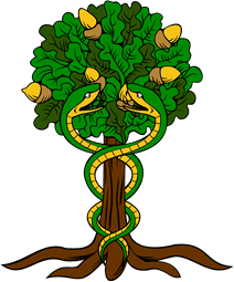 Oak Tree Eradicated Serpents Entwined.