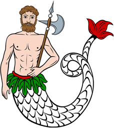 Merman Holding Battle Axe