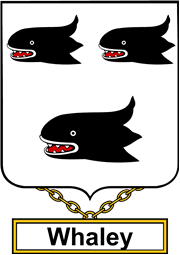 English Coat of Arms Shield Badge for Whaley or Whalley