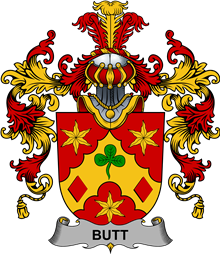 Irish Family Coat of Arms (v.25b) Butt