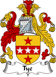 English Coat of Arms for the family Tye