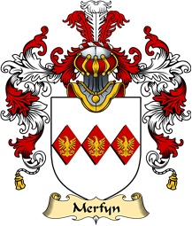 Welsh Family Coat of Arms (v.25) Merfyn (FRYCH, King of Gwynedd )