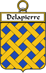 French Coat of Arms Badge for Delapierre (Pierre de la)