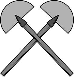 Paddles or Spades in Saltire