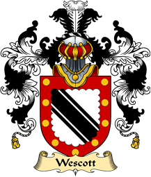 English Family Coat of Arms (v.25) Wescot or Wescott