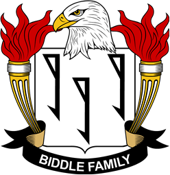 Coat of arms used by the Biddle family in the United States of America