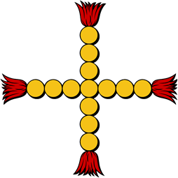 Cross, of Bezants, ends tasselled