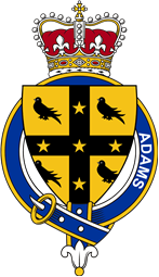 British Garter Coat of Arms for Adams (England)