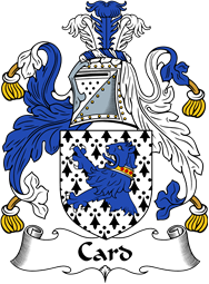 English Coat of Arms for the family Card