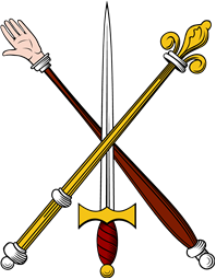 Sceptre and Hand Staff in Saltire Traversed by Sword