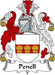 English Coat of Arms for the family Penell