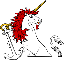 Demi Unicorn Regardant Holding Anchor