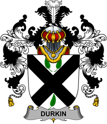Irish Family Coat of Arms (v.25b) Durkin or O