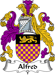 English Coat of Arms for the family Alfred