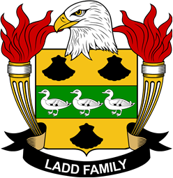 Coat of arms used by the Ladd family in the United States of America