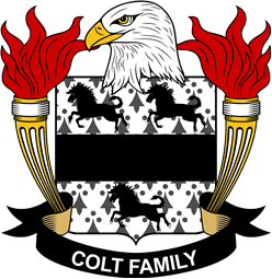 Coat of arms used by the Colt family in the United States of America