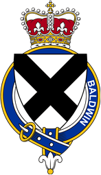 British Garter Coat of Arms for Baldwin (England)