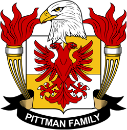 Coat of arms used by the Pittman family in the United States of America