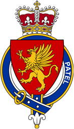 British Garter Coat of Arms for Patel (Scotland)